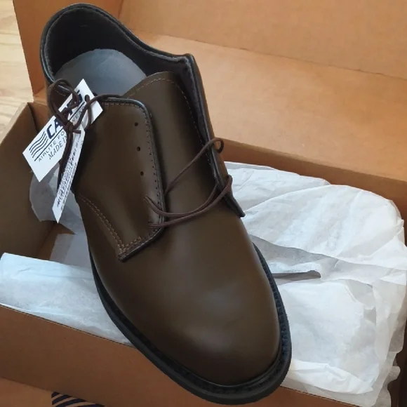 Army Green Service Uniform AGSU Brown Leather Shoes, Size 11E NIB/NWT